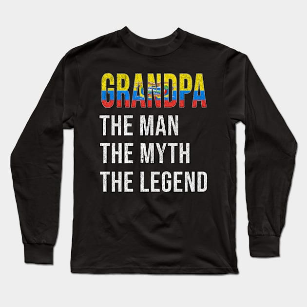 Grand Father Ecuadorian Grandpa The Man The Myth The Legend - Gift for Ecuadorian Dad With Roots From  Ecuador Long Sleeve T-Shirt by Country Flags